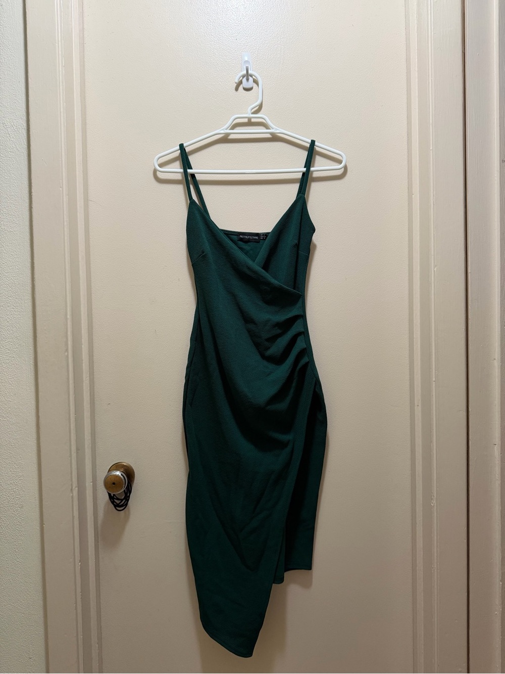 PrettyLittleThing Emerald Green Asymmetrical Wrap Dress